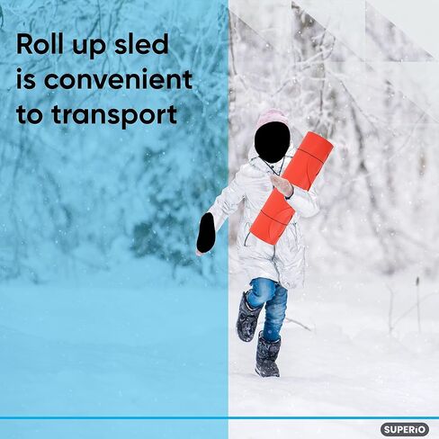 Superio Snow Slider Mat, Flexible Snow Sled Flying Carpet, Roll up Sleds for Kids 36" Lightweight Portable Plastic Snowboard Sled (Red), 4 Pack in Kuwait