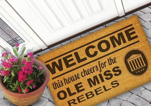 KH Sports Fan Ole Miss Rebels Welcome Coir Doormat, 18x30 Inches, Rebels Outdoor Rug; Display Your Team Spirit with This Unique Mississippi Rebels Doormat in Kuwait