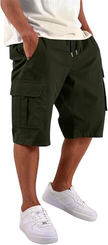 Cargo Athletic Shorts Men Drawstring Elastic Waist Vintage Classic Work Shorts Classic Outdoor Stretch Hiking Short in Kuwait