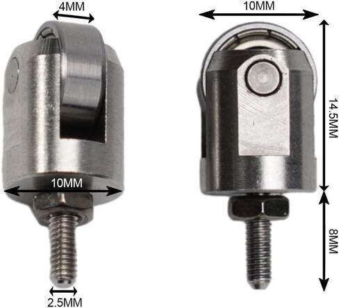 M2.5 Thread for dial Indicator Roller Contacts Stainless Steel Measuring Tips for Depth Gauge and for dial Test Indicators Set of 2 in Saudi Arabia