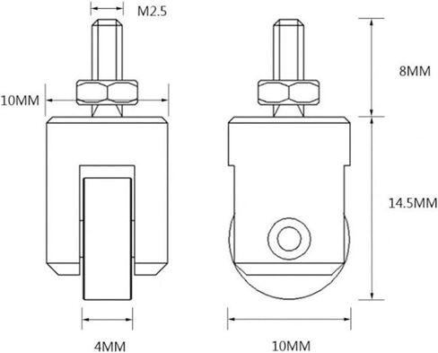 M2.5 Thread for dial Indicator Roller Contacts Stainless Steel Measuring Tips for Depth Gauge and for dial Test Indicators Set of 2 in Saudi Arabia