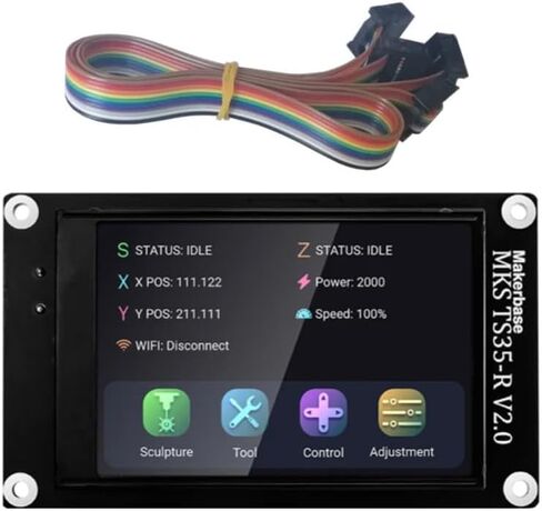 Makerbase MKS DLC32 V2.1 32 بت وحدة تحكم اللوحة الأم غير المتصلة بالإنترنت مع شاشة لمس WiFi TFT TS24/TS35-R لآلة النقش بالليزر (TS24R) in Kuwait