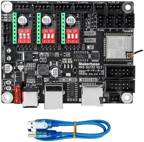 Makerbase MKS DLC32 V2.1 32 بت وحدة تحكم اللوحة الأم غير المتصلة بالإنترنت مع شاشة لمس WiFi TFT TS24/TS35-R لآلة النقش بالليزر (TS24R) in Kuwait