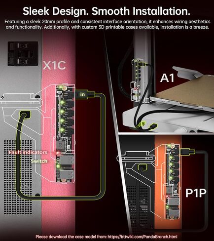 مجموعة BIGTREETECH Panda Knomi + Panda Branch Kit تدعم توسيع الطاقة لطابعات Bambu-Lab P1P P1S X1C X1E A1 A1 Mini ثلاثية الأبعاد in Kuwait