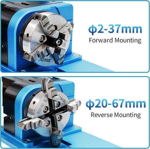 4040 and 6050-Pro MaxCNC engraving machines, 4th Axis Rotary Module，with NEMA23 Planetary Geared Stepper Motor, 4 Jaw Chuck in Kuwait