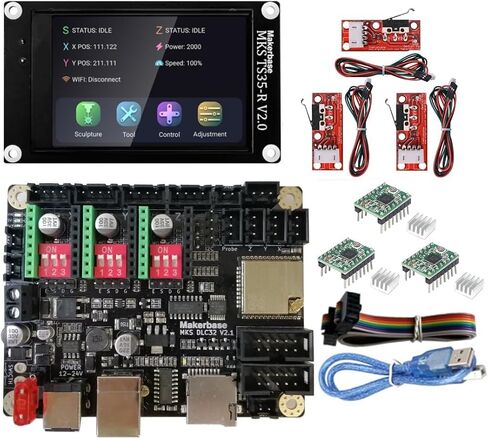 3 axis CNC Shield 32bits ESP32 GRBL Breakout Board MKS DLC32 V2.1 Control Plate TS35 LCD Display Offline Controller CNC3018 Parts for Desktop Laser Engraver Machine in Kuwait