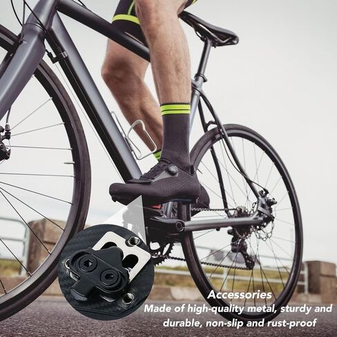 مرابط الدراجة SPD متوافقة مع مشابك دواسات Shimano SPD SH51 SH-56 سهلة الفك، تتضمن مفتاح ألين متين لـ MTB، أحذية ركوب الدراجات الداخلية (أسود) in Kuwait