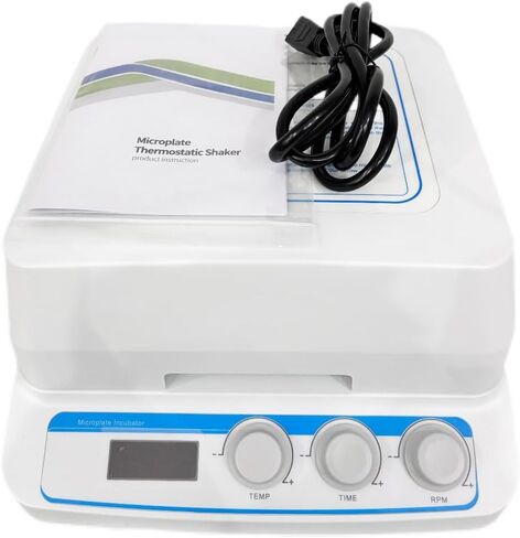 Thermo Microplate Shaker Microplate Thermoshaker with Temperature Control RT+5℃~70℃ 2 Microtiter Plates or Deep Well Plates Time Set 1min~99h59min Speed Range 200~1600rpm Brushless DC Motor in Kuwait