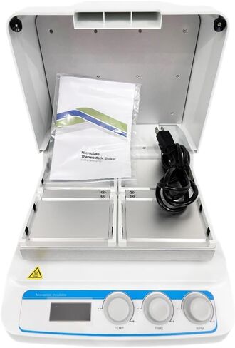Microplate Thermo Shaker Microplate Thermo Shaker Incubator with Rotation Speed 100~1600rpm Temperature Control Precision ±0.5°C Electric Heating Film Mode Time Setting 0-99h59min in Kuwait