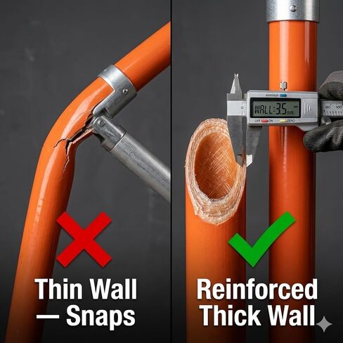 Height Stick for Trucks 15FT, Dual Scale Non-Conductive Epoxy Resin Pole | Dual scale in & cm; non-conductive epoxy resin; twist-lock; heavy-duty poles; for semi trucks & flatbed; with storage bag in Kuwait