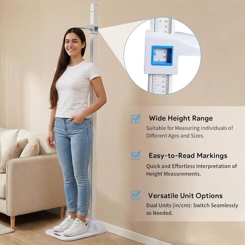 Height Measuring Rod freestanding Portable, Adjusting Height from 8-82 inch/20-210 cm, Medical Portable Stadiometer Height Rod, Unit with cm and inch, Height Measuring Device for Home, Gym, Office in Kuwait