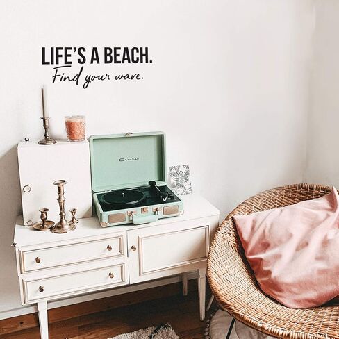 ملصق حائط فني من الفينيل - Life's A Beach Find Your Wave - 9.5 بوصة × 25 بوصة - ملصق ديكور حديث رائع ملهم للمنزل وغرفة النوم وغرفة المعيشة والعمل والمكتب in Kuwait