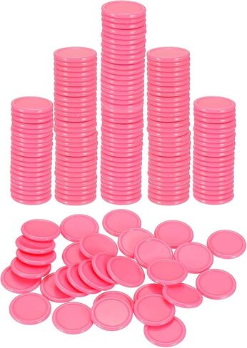 uxcell 100Pcs 0.8 Inch Plastic Poker Chips, Mini Bingo Chips Learning Counters Counting Counters Disks Markers Opaque Game Tokens for Game Play Math Counting, Pink in Kuwait