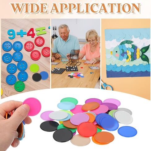 uxcell 100Pcs 0.8 Inch Plastic Poker Chips, Mini Bingo Chips Learning Counters Counting Counters Disks Markers Opaque Game Tokens for Game Play Math Counting, Pink in Kuwait
