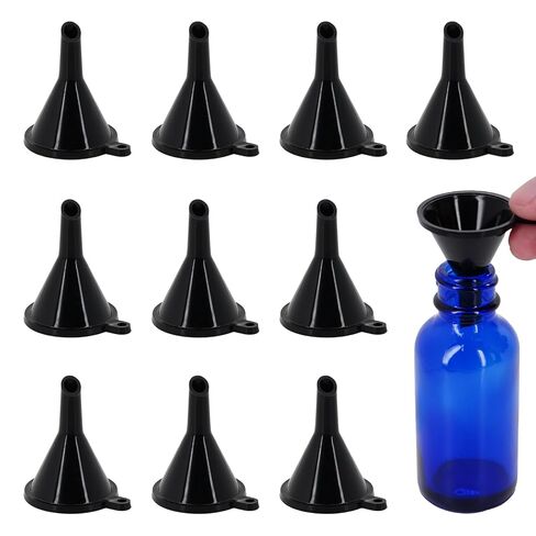 10 عبوات من قمع صغير لزجاجات المعمل والفن الرملي والعطور والتوابل والمسحوق والزيوت العطرية والترفيهية والطعام في المطبخ من البلاستيك الصغير (أزرق) in Kuwait