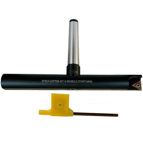 8″ Balanced Fly Cutter Indexable Face Milling Cutter with MT2 Shank (M10 × 1.5 Drawbar Thread), Single TCMT1604 Insert, Torx Screw & Star Key Included in Kuwait