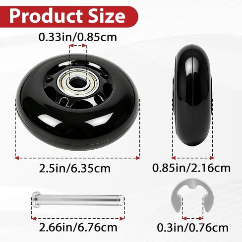 6 Sets Replacement Wheels Compatible with Pelican Storm iM2500 iM2620 iM2720 iM2950 iM2975 iM3410, Heavy Duty Durable Travel Case Wheels for Luggage & Equipment Cases, Easy Install in Kuwait