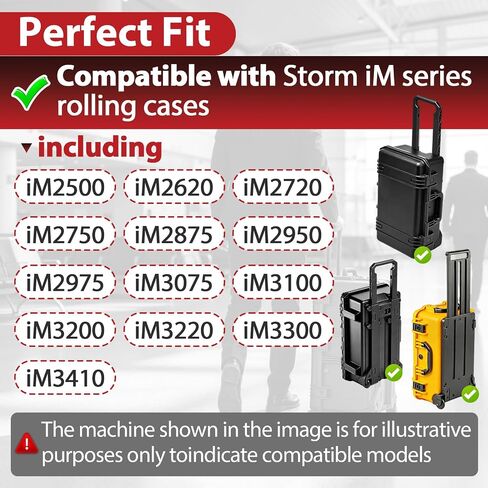 6 Sets Replacement Wheels Compatible with Pelican Storm iM2500 iM2620 iM2720 iM2950 iM2975 iM3410, Heavy Duty Durable Travel Case Wheels for Luggage & Equipment Cases, Easy Install in Kuwait