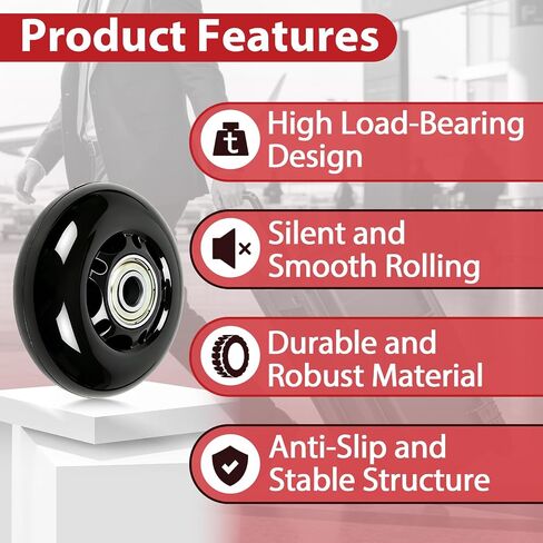 6 Sets Replacement Wheels Compatible with Pelican Storm iM2500 iM2620 iM2720 iM2950 iM2975 iM3410, Heavy Duty Durable Travel Case Wheels for Luggage & Equipment Cases, Easy Install in Kuwait