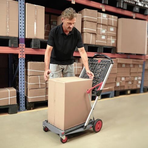 CLAX® The Original | Made in Germany | Multi Use Functional Collapsible Carts | Mobile Folding Trolley | Storage Cart Wagon | Shopping Cart with 2 Storage Crates (Black) in Kuwait