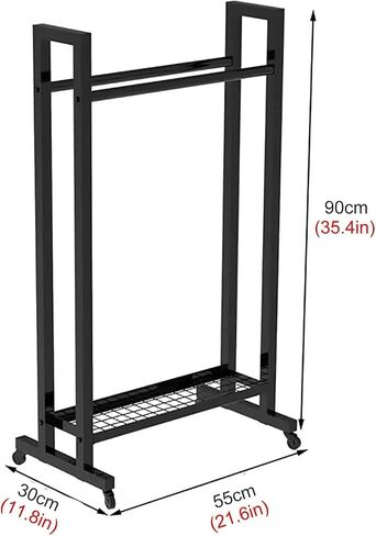 Heavy Duty Mobile Sports Equipment Cart on Wheels for Badminton & Tennis Rackets, Large Capacity Display Stand for Kids & Adults, 55cm/21.6in Racket Organizer in Kuwait