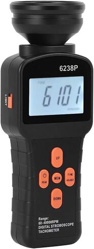Digital Stroboscope Flash Tachometer, Digital Stroboscope Tachometer Portable Flash Meter, 60-40000 RPM Measuring Range & Accuracy 0.05％, for Rotating Equipment and Motors in Saudi Arabia