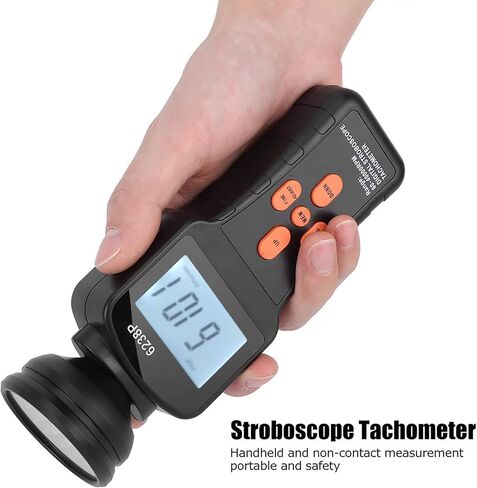 Digital Stroboscope Flash Tachometer, Digital Stroboscope Tachometer Portable Flash Meter, 60-40000 RPM Measuring Range & Accuracy 0.05％, for Rotating Equipment and Motors in Saudi Arabia