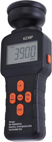 Digital Stroboscope Flash Tachometer, Digital Stroboscope Tachometer Portable Flash Meter, 60-40000 RPM Measuring Range & Accuracy 0.05％, for Rotating Equipment and Motors in Saudi Arabia