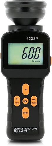 Digital Stroboscope Flash Tachometer, Digital Stroboscope Tachometer Portable Flash Meter, 60-40000 RPM Measuring Range & Accuracy 0.05％, for Rotating Equipment and Motors in Saudi Arabia