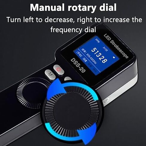 Handheld Stroboscope, Non Contact Motor Engine Speed Analyzer, Measurement Range 1-999999 RPM, 0.001% Measurement Accuracy & Illuminance 1500 Lux, for Gears, Tires to Measure in Saudi Arabia
