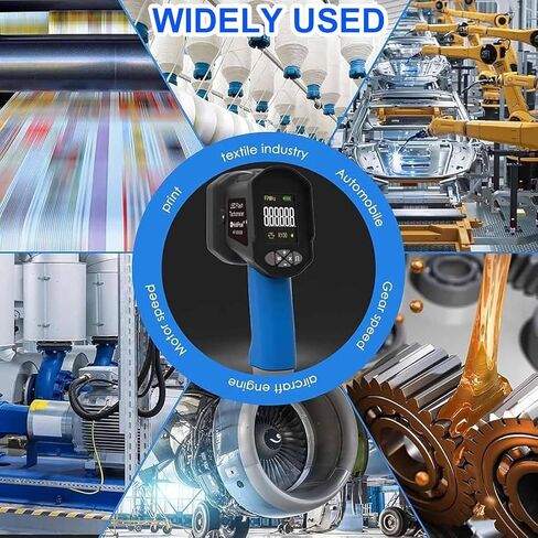 Handheld Stroboscope, High-Precision Non-Contact Digital Stroboscope with 16 LED Lamp Beads, 60~100,000 RPM, 1500LUX, 0.001% Accuracy, USB Charging, Perfect for Fan, HVAC Motor Engine in Kuwait