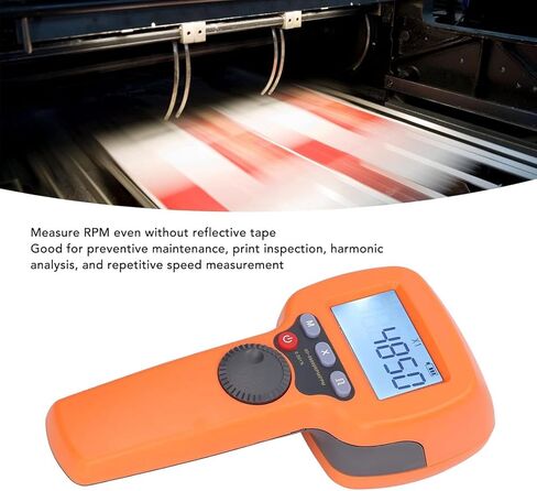 LED Digital Handheld Stroboscope, Rechargeable LED Flash Strobe Speedometer, Measuring Range 60-99999RPM & High Accuracy 0.001%, 1500LUX for Printing Spinning Gear in Saudi Arabia