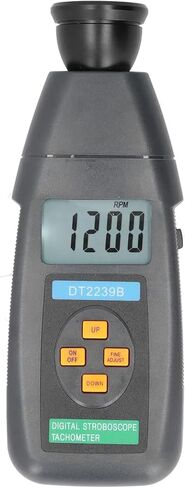 Handheld Digital Stroboscope Tachometer, Digital Flash Tachometer Revolution Meter with LCD Display with Backlight, Measuring Range Up to 19999rpm, for Measure Motors, Machine Parts, Lathes in Saudi Arabia