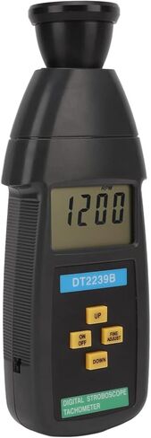 Handheld Digital Stroboscope Tachometer, Digital Flash Tachometer Revolution Meter with LCD Display with Backlight, Measuring Range Up to 19999rpm, for Measure Motors, Machine Parts, Lathes in Saudi Arabia