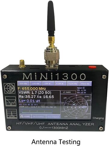 Upgraded Mini1300 Antenna Analyzer 0.1-1300MHz 4.3" TFT Touch Screen RF Vector Network Analyzer Labeled SMA Calibration Kit Portable HF VHF UHF SWR Meter Aluminum Alloy Shell Full Bands in Kuwait