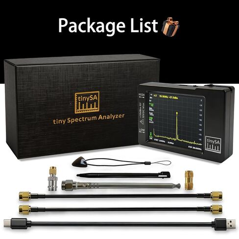 محلل التردد المحمول TinySA Spectrum Analyzer V0.3.1 100 كيلو هرتز - 960 ميجا هرتز مع شاشة لمس 2.8 بوصة MF/HF/VHF/UHF مدخل مولد إشارة مدمج ESD محمي والتحكم في الكمبيوتر in Kuwait