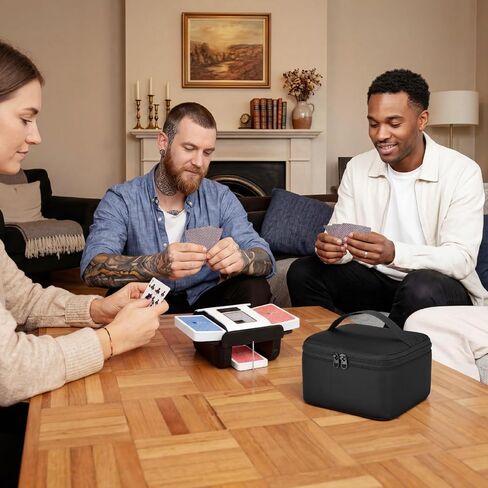 Card Shuffler Carry Bag Electric Shuffling Machine Storage Bag Portable Automatic Poker Shuffler Carrying Case with Handle for Outdoor Travel, Home Party (Case Only) in Kuwait