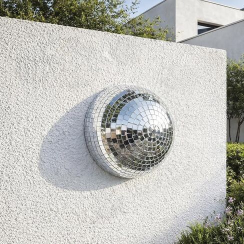 Sliner 10 Pcs Half Disco Ball Wall Sign Mosaic Glass Retro Disco Ball Wall Decor with Adhesive Backing Funky Style for Indoor Outdoor Home Bar Decorations (4 Inch and 2.36 Inch) in Kuwait