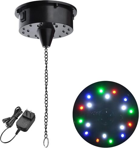 Yescom كرة ديسكو كبيرة مقاس 16 بوصة مع محرك وضوء دوار 6 دورة في الدقيقة وأضواء كشاف RGB 3 وات لحفلات السبعينيات والثمانينيات وحفلات DJ وحفلات الرقص وحفلات الزفاف وديكور العطلات in Kuwait