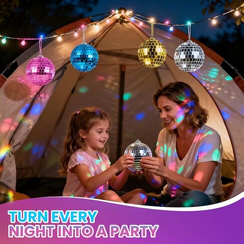 Youdepot Disco Ball 4-Pack 4" – Hanging Disco Ball Christmas Decor with String – Reflective Disco Christmas Décor for Indoor & Outdoor Use – Perfect Christmas Disco Decorations for Holiday Parties in Kuwait