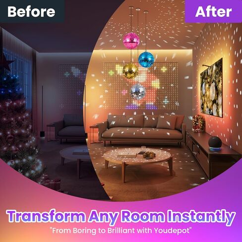 Youdepot Disco Ball 4-Pack 4" – Hanging Disco Ball Christmas Decor with String – Reflective Disco Christmas Décor for Indoor & Outdoor Use – Perfect Christmas Disco Decorations for Holiday Parties in Kuwait