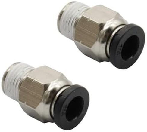 60-Pack 1/4" OD Push-to-Connect Pneumatic Fitting with 1/8" NPT Nickel-Plated Brass Thread, 150 PSI Rated, Hex 1/2" Wrench Fit in Kuwait