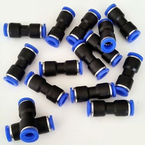 30PC 1/4" OD Plastic Pneumatic Push-to-Connect Straight Union Fitting for Air Tubing, 0-150 PSI, Vacuum Rated in Kuwait