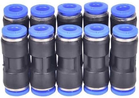 30PC 1/4" OD Plastic Pneumatic Push-to-Connect Straight Union Fitting for Air Tubing, 0-150 PSI, Vacuum Rated in Kuwait