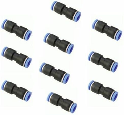 10pcs 1/4" OD Plastic Push-to-Connect Pneumatic Union Fitting, 1/4" x 1/4" Straight Splice, 0-150 PSI, for Air Tubes in Kuwait