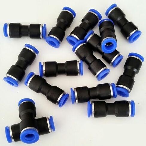 10pcs 1/4" OD Plastic Push-to-Connect Pneumatic Union Fitting, 1/4" x 1/4" Straight Splice, 0-150 PSI, for Air Tubes in Kuwait