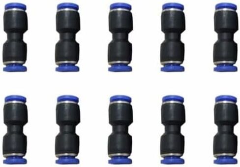 10pcs 1/4" OD Plastic Push-to-Connect Pneumatic Union Fitting, 1/4" x 1/4" Straight Splice, 0-150 PSI, for Air Tubes in Kuwait