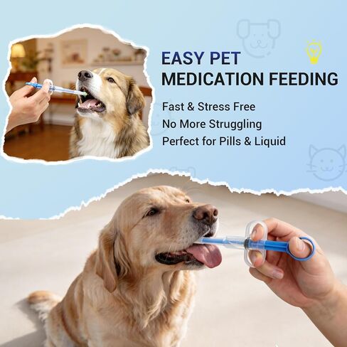 Mibest Pet Pill Shooter for Dogs and Cats, Soft Silicone Tip Pet Piller, One-Handed Pill Gun for Pets, Reusable Easy-Clean Pill Dispenser for Tablets and Capsules, Stress-Free Oral Medication Tool in Kuwait