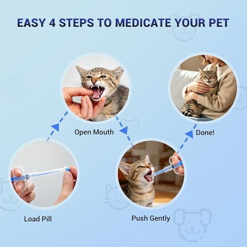 Mibest Pet Pill Shooter for Dogs and Cats, Soft Silicone Tip Pet Piller, One-Handed Pill Gun for Pets, Reusable Easy-Clean Pill Dispenser for Tablets and Capsules, Stress-Free Oral Medication Tool in Kuwait