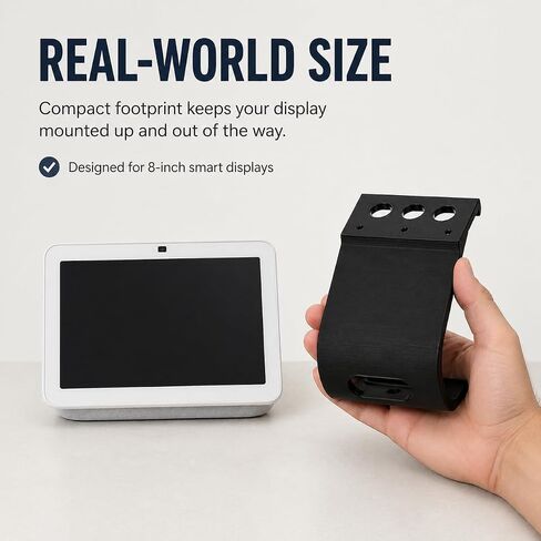 SplashNColor Under Cabinet Mount for Echo Show 8 – Hanging Counter Display Holder | Screw-In Bracket for Secure Upside Down Installation | Space-Saving Kitchen Smart Home Stand with Tilt Viewing Angle in Kuwait
